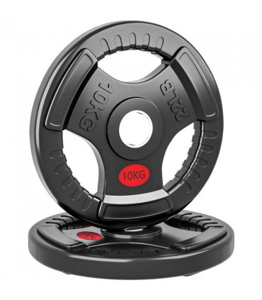 SPORTNOW Olympic Weight Plates, 2"/5cm Weight Disc Pair with Tri-Grips, 2 x 10kg Dumbbell Plates for Weightlifting and Strength Training Home Gym Fitness Workout, Black