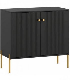 HOMCOM Sideboard Buffet Cabinet, Coffee Bar Cabinet with Fluted Doors and Adjustable Shelf, Black