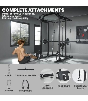 SPORTNOW Cable Crossover Machine, with Lat-Pull Down System