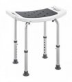 HOMCOM Shower Chair, Adjustable Height Shower Stool with Aluminium Frame and Non-Slip Feet, Bathtub Stool Seat with Padded Seat for Elderly Disabled Handicap, Grey