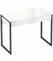 HOMCOM High Gloss Work Table, with Drawers - White
