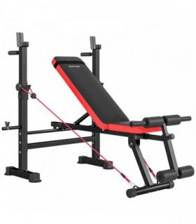 SPORTNOW Adjustable Weight Bench with Squat Rack and Dip Stand