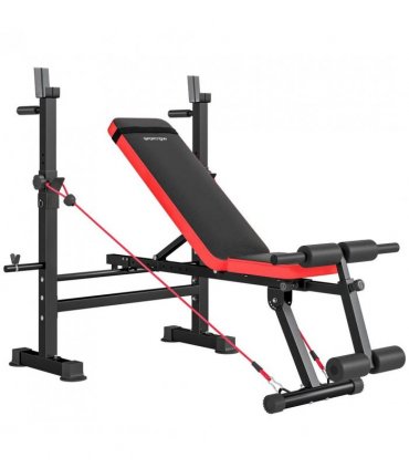 SPORTNOW Adjustable Weight Bench with Squat Rack and Dip Stand