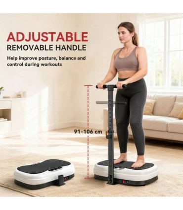 SPORTNOW Vibration Plate, with Adjustable/Removable Handle, Preset Modes, 50 Speeds