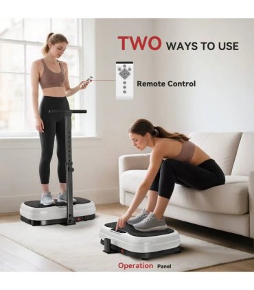 SPORTNOW Vibration Plate, with Adjustable/Removable Handle, Preset Modes, 50 Speeds