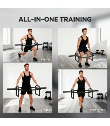 SPORTNOW Olympic Trap Bar, 2" Hex Barbell Bar with 300kg Capacity for Deadlifts, Shrugs, Squats and Farmer Walks