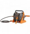 Outsunny Portable Garden Hose Reel, 20 m Wall Mounted Hose Reel with 2 Patterns Spray Nozzle and Crank Handle, Orange