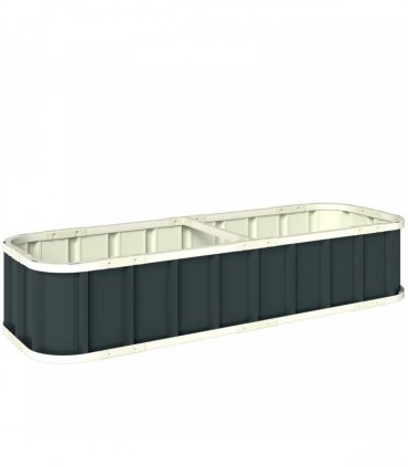 Outsunny Galvanised Raised Garden Bed, 5 x 2 x 1 ft Metal Planter with Gloves and Folded Edging, Dark Grey