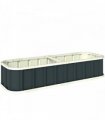 Outsunny Galvanised Raised Garden Bed, 5 x 2 x 1 ft Metal Planter with Gloves and Folded Edging, Dark Grey