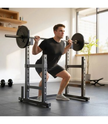 SPORTNOW Adjustable Squat Rack with Plate Holders, 300 kg Load