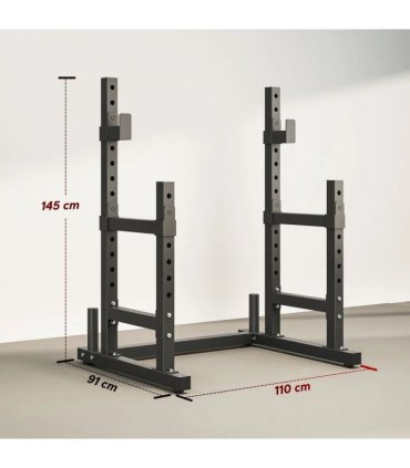 SPORTNOW Adjustable Squat Rack with Plate Holders, 300 kg Load