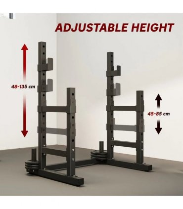 SPORTNOW Adjustable Squat Rack with Plate Holders, 300 kg Load