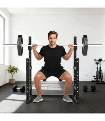 SPORTNOW Adjustable Squat Rack with Plate Holders, 300 kg Load