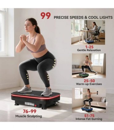 SPORTNOW Vibration Plate Exercise Machine with Cool Lights, 99 Speed Levels