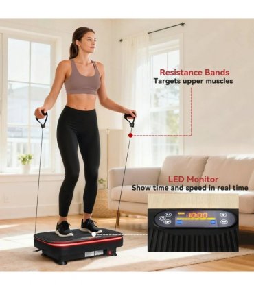 SPORTNOW Vibration Plate Exercise Machine with Cool Lights, 99 Speed Levels