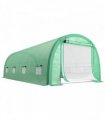 Outsunny 6 x 3(m) Polytunnel Greenhouse with Upgraded Structure, Mesh Door and Windows, 15 Plant Labels, Green