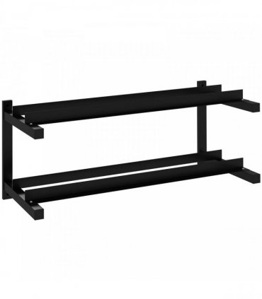 SPORTNOW Wall-Mounted Dumbbell Rack, 2-Tier Weight Stand, Space-Saving and Multi-Functional Steel organiser for Home Gym, Black
