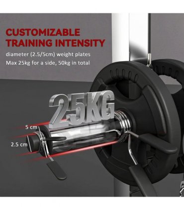 SPORTNOW Power Cage Power Rack with 15-Level Squat Rack, Cable Pulley System, Lat Pulldown & Pull Up Bar
