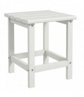 Outsunny Square Coffee Table, HDPE Tabletop and Frame for Porch, Garden, Side Table, 38 x 38 x 46 cm, White