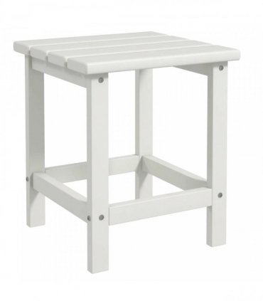 Outsunny Square Coffee Table, HDPE Tabletop and Frame for Porch, Garden, Side Table, 38 x 38 x 46 cm, White