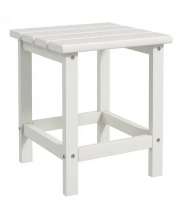 Outsunny Square Coffee Table, HDPE Tabletop and Frame for Porch, Garden, Side Table, 38 x 38 x 46 cm, White