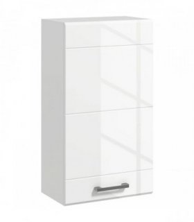 kleankin Bathroom Wall Cabinet, High Gloss Bathroom Storage Cabinet with Soft-Close Door, 3 Shelves, Adjustable Shelf, White