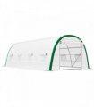 Outsunny Walk-in Polytunnel Greenhouse Tunnel Warm House Tent with Zipped Doors, 8 Mesh Windows, PE Cover, 6 x 3 m, White
