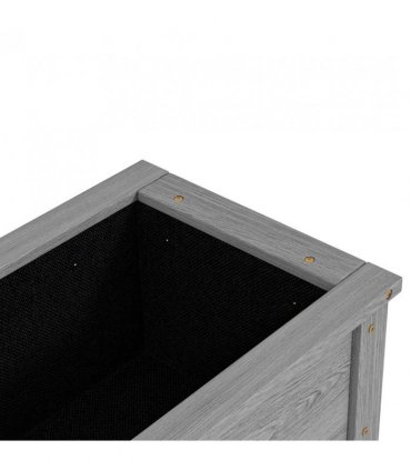 Outsunny Wooden Raised Garden Bed, Elevated Planter Box with Storage Shelf and Drainage Holes, Raised Planter with Legs, Grey