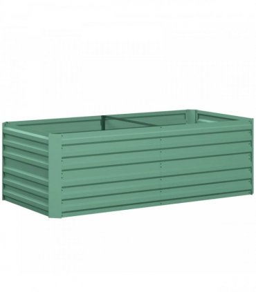 Outsunny Raised Beds for Garden, Galvanised Steel Outdoor Planters with Multi-reinforced Rods, 180 x 90 x 59 cm, Light Green