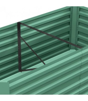 Outsunny Raised Beds for Garden, Galvanised Steel Outdoor Planters with Multi-reinforced Rods, 180 x 90 x 59 cm, Light Green