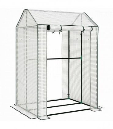 Outsunny Green House, Mini Greenhouse with 2 Roll-up Doors, Vent Holes and Reinforced Cover, 100 x 80 x 150cm