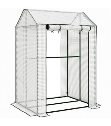 Outsunny Green House, Mini Greenhouse with 2 Roll-up Doors, Vent Holes and Reinforced Cover, 100 x 80 x 150cm