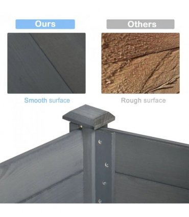 Outsunny Raised Bed for Garden, Wooden Elevated Planter Box with Bed Liner, for Flower Vegetable Herb, Dark Grey
