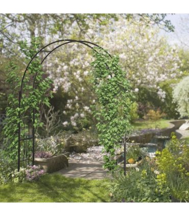 Outsunny 223cm Garden Arch Trellis, Outdoor Wedding Arbor for Ceremony for Climbing Roses, Vines and Plants