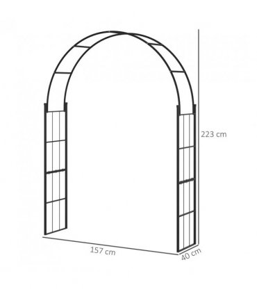 Outsunny 223cm Garden Arch Trellis, Outdoor Wedding Arbor for Ceremony for Climbing Roses, Vines and Plants