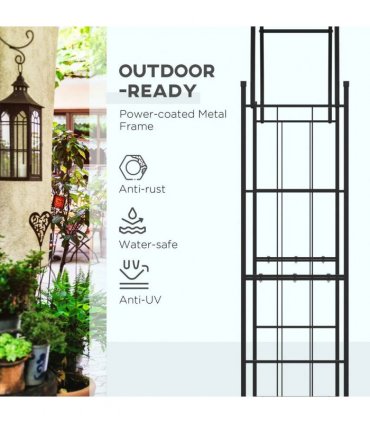 Outsunny 223cm Garden Arch Trellis, Outdoor Wedding Arbor for Ceremony for Climbing Roses, Vines and Plants