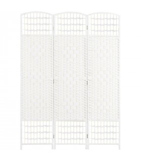 HOMCOM 3 Panel Folding Room Divider, Privacy Screen, Paravent Partition Separator for Living Room, Bedroom, White