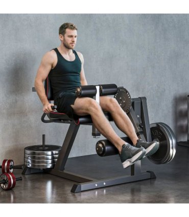 SPORTNOW Seated Leg Extension and Curl Machine, Adjustable Leg Raise Machine and Curl Machine with Plate Loaded for Hip, Thigh, Lower Body Workout