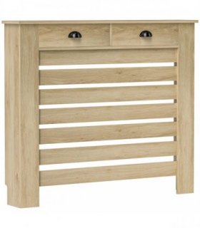 HOMCOM 95.5H x 111Wcm Radiator Cover, with Drawer - Oak