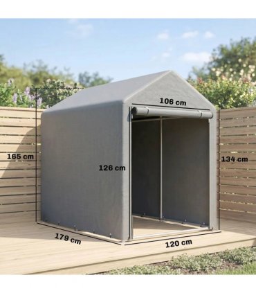 Outsunny 179 x 120cm Temporary Garden Shed, with Accessories - Light Grey