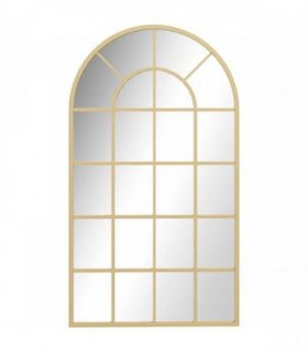 HOMCOM 110 x 65 cm Arched Decorative Wall Mirror for Bedroom Living Room, Modern Window Bathroom Mirror for Home Decor