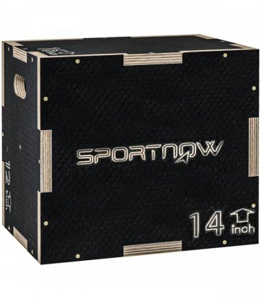 SPORTNOW Multi-Faceted Jump Box, Wooden Step Up Box, for Home, Gym, Exercise, Black