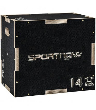SPORTNOW Multi-Faceted Jump Box, Wooden Step Up Box, for Home, Gym, Exercise, Black