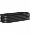 Outsunny Galvanised Raised Garden Bed, Metal Planter Box with Safety Edging, for Flowers, Herbs, Succulents, Black