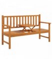 Outsunny Wooden Bench with Liftable Middle Table, Outdoor Bench, Patio Loveseat for Porch, Garden, Seats 2-3 People