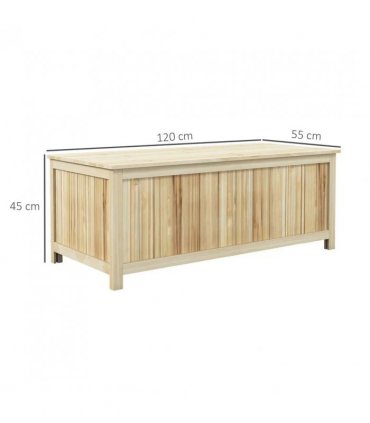 Outsunny 172 Litre Outdoor Storage Box, Wooden terrace Box Garden Storage Container, Natural