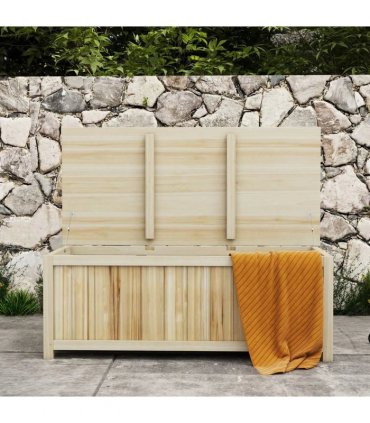 Outsunny 172 Litre Outdoor Storage Box, Wooden terrace Box Garden Storage Container, Natural