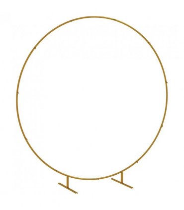 Outsunny 222cm Gold Tone Backdrop Stand, Round Metal Wedding Arch for Birthday Party, Bridal Shower, Graduation, Ceremony