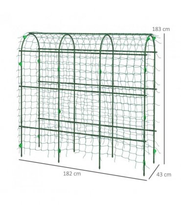 Outsunny 183 cm Tall Metal Garden Trellis, Arch Trellis for Climbing Plants Outdoor with Climbing Net