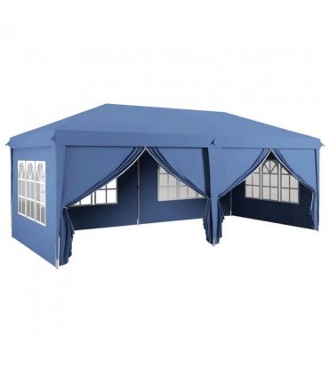 Outsunny 3x6m Pop-Up Gazebo, with Curtain Walls and Windows, Blue